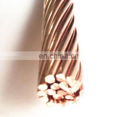 China Top quality hard drawn 1/0 bare copper conductor