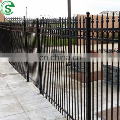 6 ft tall durable steel bar fence prefabricated ornamental wrought iron fence