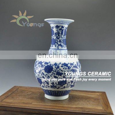 Decorated Blue And White Ceramic Porcelain Jardiniere Cheap Flower Vase