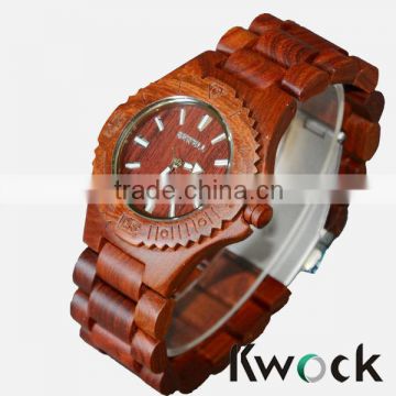7 years Hot Sale Natural Brown Redwood Kwock Wooden Watches
