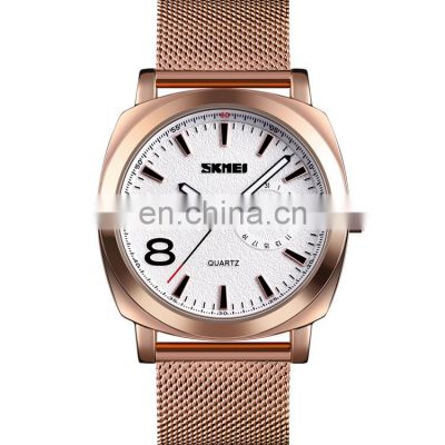 Fashion brand Skmei 1466 hot selling rose gold wristwatch 30 meter waterproof stainless steel watch for men