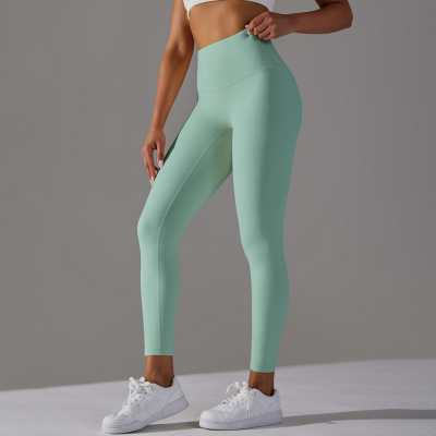 YYBD-0026,double-sided brushed nude Breathable Yoga niners High-waisted hip lift Peach skinny sports pants