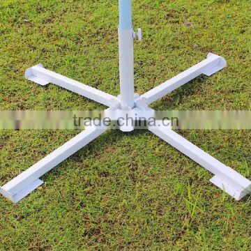 Foldable metal cross outdoor umbrella base