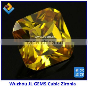 Synthetic Square shape Dark Gold Cubic Zirconia Gem Stone