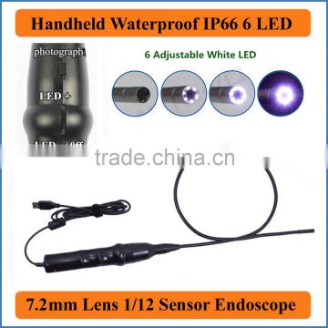 USB HD Pipe Inspection Camera Borescope Endoscope Tube Snake Waterproof with 7mm Diameter 6LED 7mm handheld industrial endoscope