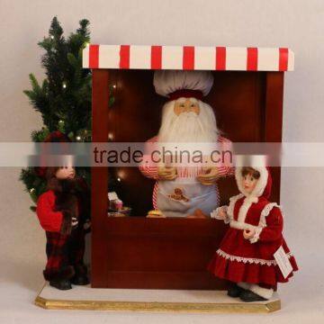 XM-A6015 24 inch santa claus toy shop manufacturer with light and music