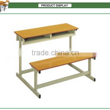 Hot Sell Wooden & steel design school Student table and chair Student