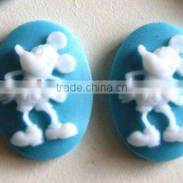 popular animal resin mickey charms, resin cameo for jewelry decoration
