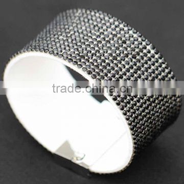 NEW Leather Bangle Wrap Wristband Cuff Punk Rhinestone Magnet Buckle Bracelet