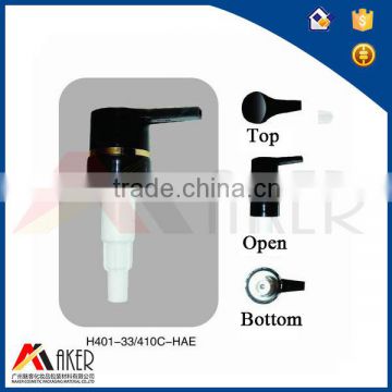 Best quality 33/410 black with golden line lotion sprayer pump