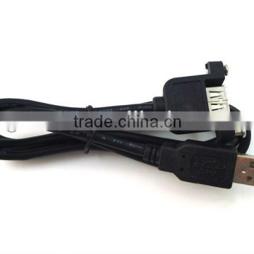 On sale USB A male to USB female panel mount adapter Extend cable + Screw Lock,1 M cable