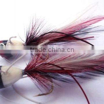 Bass Popper Red/White - Bass popper flies
