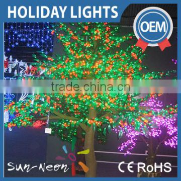 High simulationled cherry blossom tree light with fruit outdoor decoraitonled tree projection light led fruiter tree