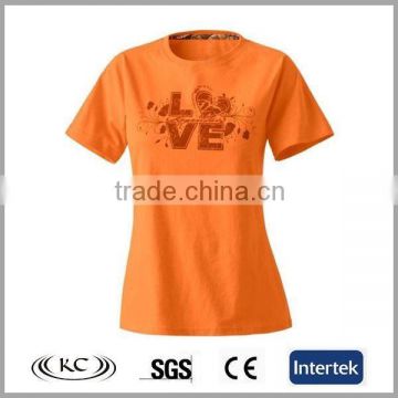 low price stylish usa woman summer round neck orange make a shirt online
