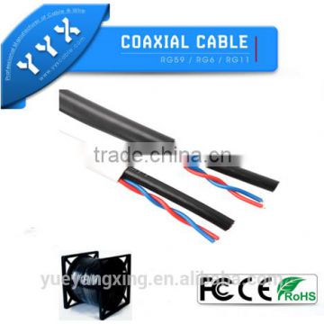 YYX Siamese cable RG6 with power conductor cu cca ccs al foil braid