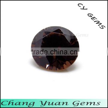 2.00mm round shape brown cz gems
