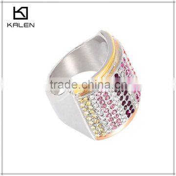 2015 18k gold plated 316 stainless steel fancy pigeon engagement ruby ring for men