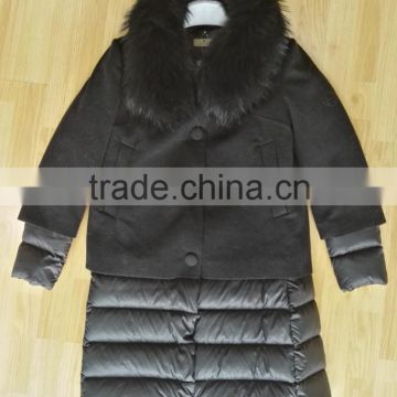 2017 women classic black outerwear cotton padded down vest/winter jacket/down jacket