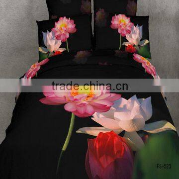 elegant lily flower design 100% cotton bedding set with a hot sale and a low price