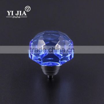 45 mm blue zinc alloy chrome plate crystal knobs for kitchen cabinets
