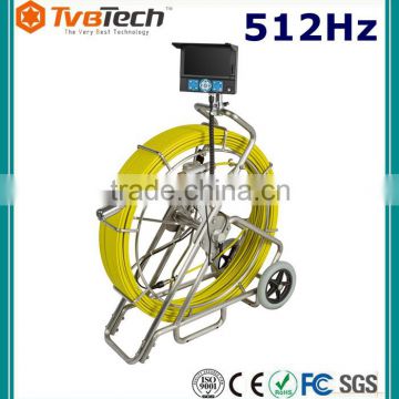 High Quality 60M Push Rod Sewer Plumbing Inspection Camera System Kit With Waterproof Self Level Camera&512Hz Receiver Locator
