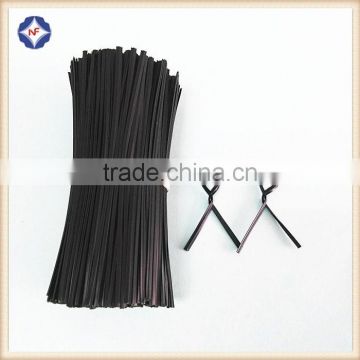 Widely Used Black Single Wire Oval Plastic Coated Twist Tie