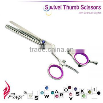 Ergonomic Swivel Thumb Rings Japanese Steel Haircutting Thinning Scissors