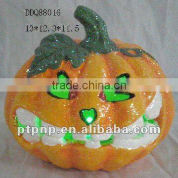 Halloween ceramic pumkin skull with LED light