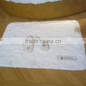 Luxury cotton star hotel bath rug and slipper