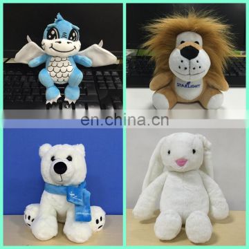 HI CE/ASTM/AZO standard plush dog,bear,panda,lion,rabbit,dinosaur,elephant custom stuffed animal plush toy