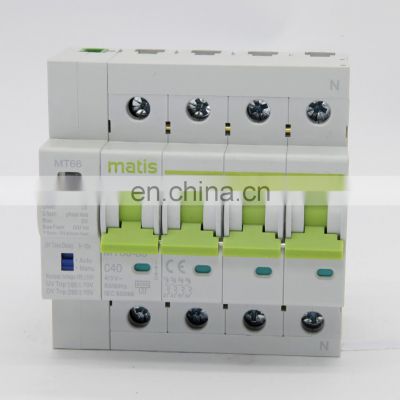 MT66UV DIN Rail PV system 4p 230V 50/60hz Solar panel power energy AC current circuit breaker MCB over voltage protection