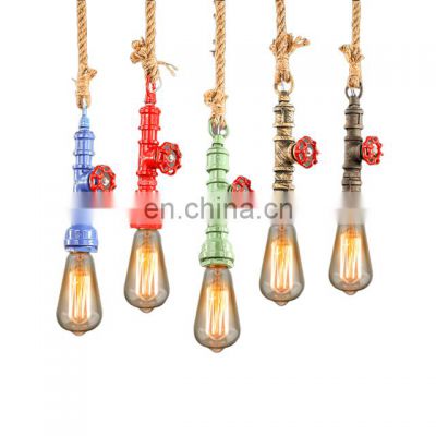 Steampunk Water Pipe Colorful Pendant Lamp Retro Industrial e26e27 Hanging Light