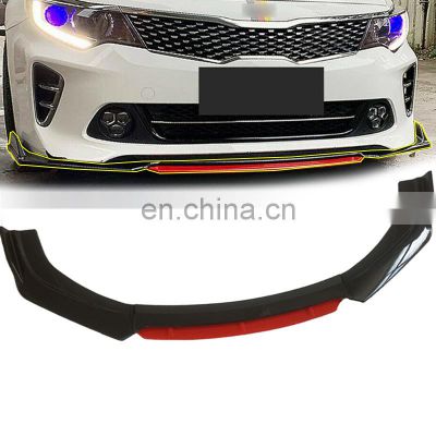 labio frontal Professional Factory Gloss Black+Red Universal Front bumper lips For Audi b8 b9 c8 c9 a3 a4 a5 a6 a7
