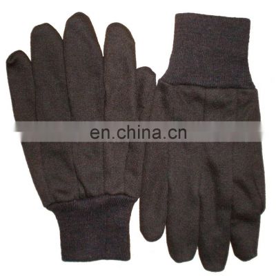 wholesale alibaba Knit Wrist Men's Brown Jersey gloves, cheap working gloves