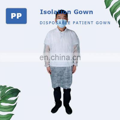 pp/pe/sms yellow/blue isolation/surgical  gown elastic/knit cuff for hospital/disposable coats