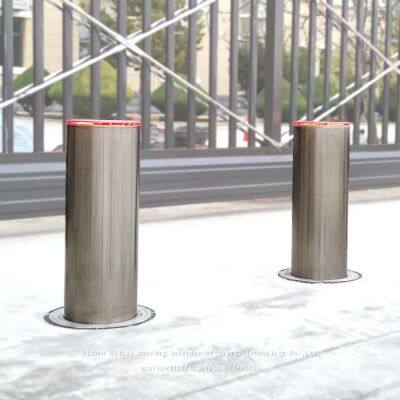 UPARK Stainless Steel Security Post for School Cross Car Remote Control Automated Electric Lifting Bollard