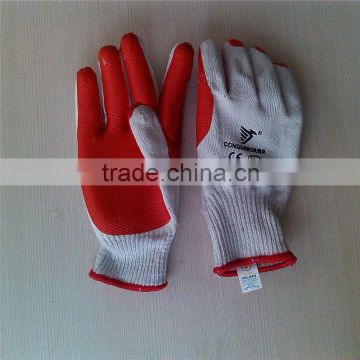 rubber coated cotton glove/green latex laminate film gloves