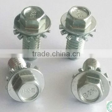 Hot Sale Hex flange head machine screw with tooth washer