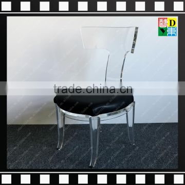 2016 Hot-sale cheap crystal wedding banquet acrylic dining chairs with leather for wholesale