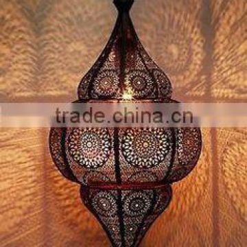 Moroccan Hanging Lantern Color Glass Candle Lantern & also available with Electric Fitting MHL-03