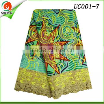 queency african wax hollandais fabric with embroidery guipure cord lace