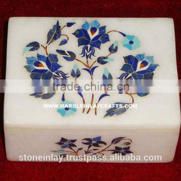 Beautiful Lapis Lazuli Marble Inlay Decorative Box
