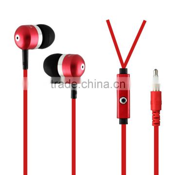 Different color metallic stereo earbuds with microphone
