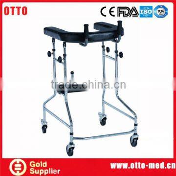 Steel forearm 4 wheeled walker with seat