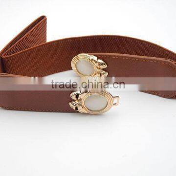 trendy webbing women belt elastic rayon fiber PU belt making machine factory wholesale