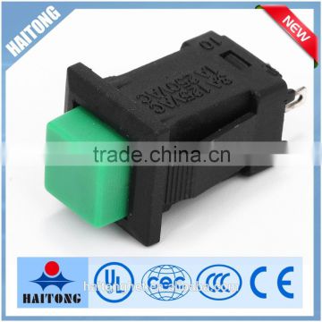 250V 2pin green push button switch square shape in the plastic for electircal applianc
