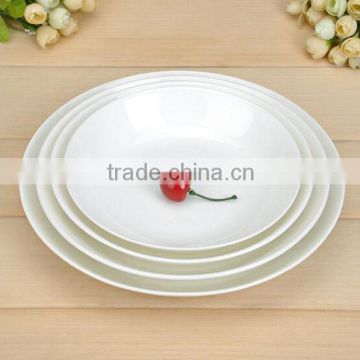 Eco friendly kitchenware white round porcelain ceramic dinner plate