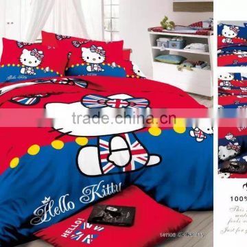 hello kitty children room decoration 3-4pcs 100% polyester bed sheet pillow cover bedding set