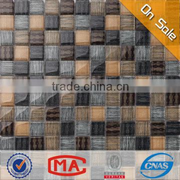 JY-G-43 mosaic supplies checkered style wall tile glass mixed mosaic