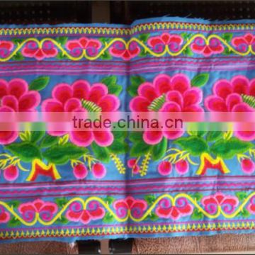 High quality polyester embroidery fabric cotton rose print fabric